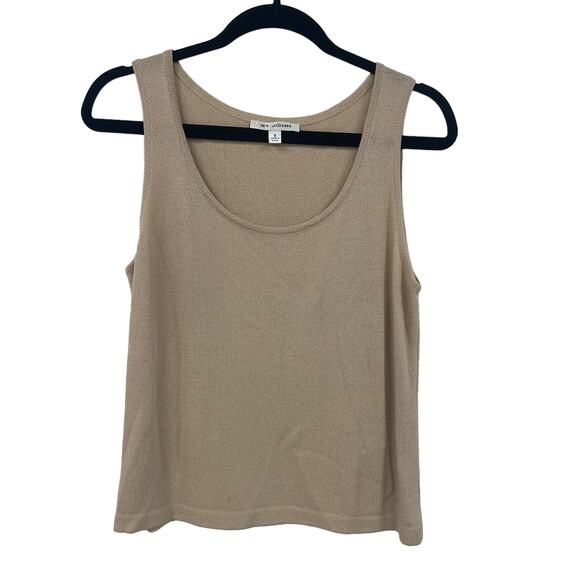 Y2K St. John Santana Knit Beige Tank Top Womens Small ASIS - Picture 1 of 5